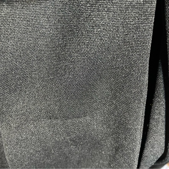 Concert Attire Long Black Dress Short Sleeves, attached sash belt EUC 7422e - Picture 6 of 7